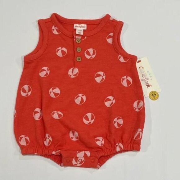 3/$15 Cat & Jack - Unisex Red 3-6M Bodysuit w/Beach Ball Print - Picture 1 of 5